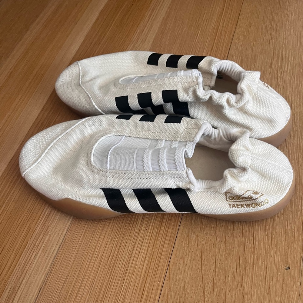 Adidas Cream & Black Slip-On Taekwondo Footwear - Picture 3 of 6